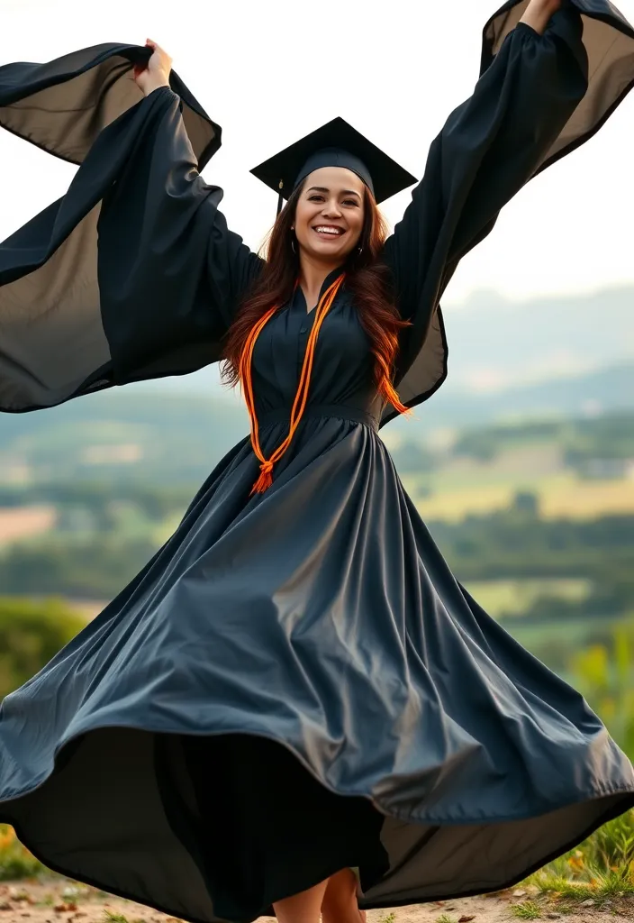 21 Graduation Photography Poses That Will Make Your Friends Jealous! - 14. The Gown Flow