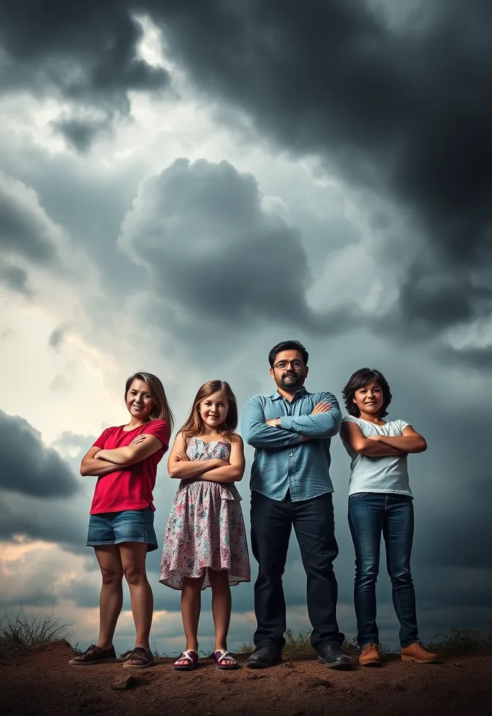 21 Family Poses with Older Children That Will Make Your Photos Unforgettable! - 19. The Dramatic Pose