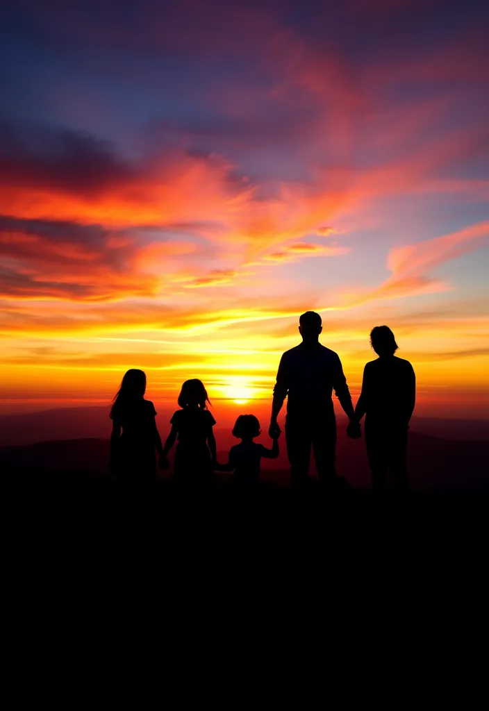 21 Family Poses with Older Children That Will Make Your Photos Unforgettable! - 5. The Silhouette Shot