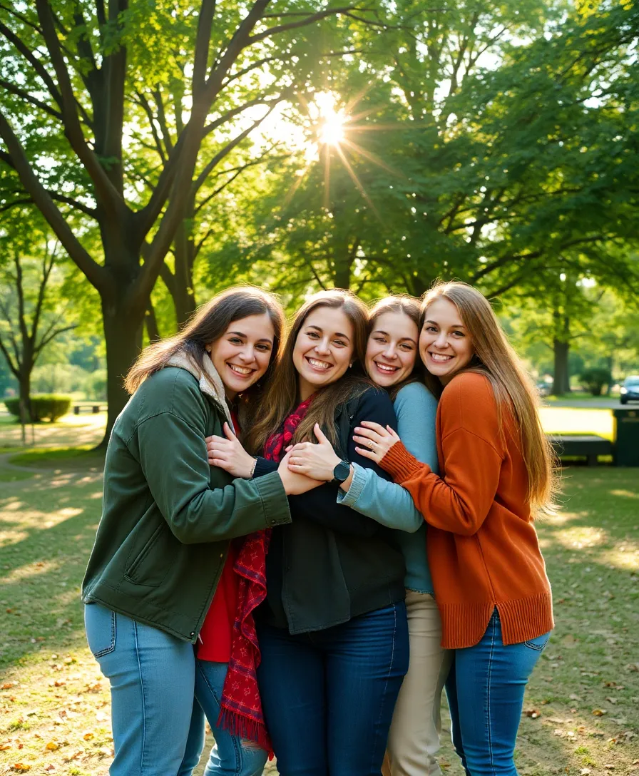 25 Fun and Creative Poses with Friends That'll Make Your Photos Pop! (You Won't Believe #12!) - 5. The Group Hug