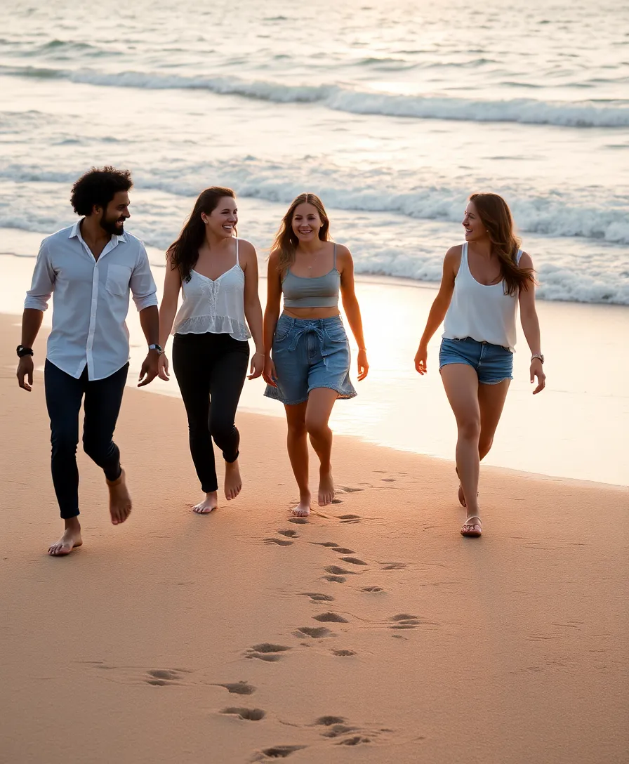25 Fun and Creative Poses with Friends That'll Make Your Photos Pop! (You Won't Believe #12!) - 7. The Walking Shot