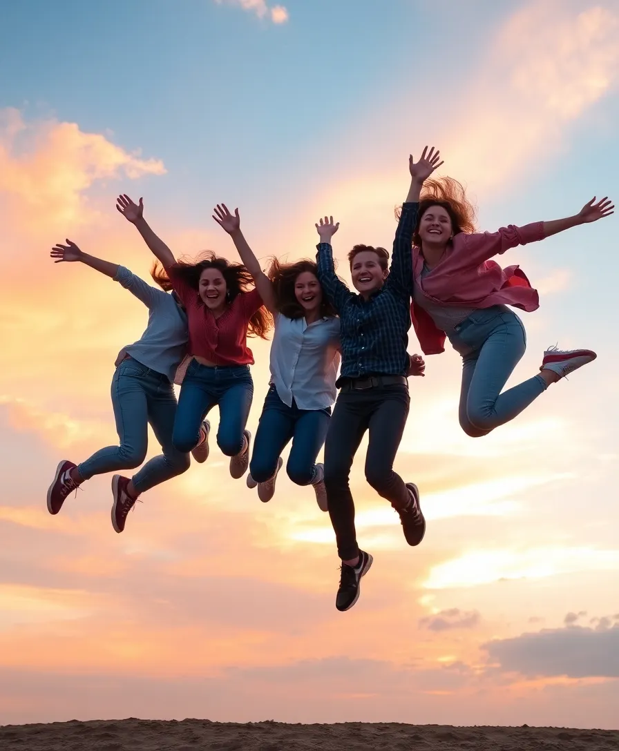 25 Fun and Creative Poses with Friends That'll Make Your Photos Pop! (You Won't Believe #12!) - 1. The Classic Jump Shot