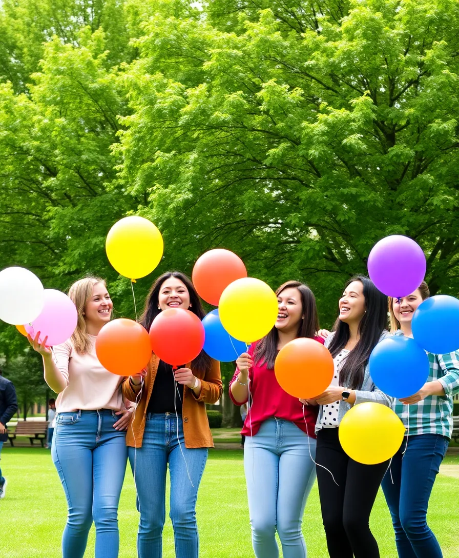 25 Fun and Creative Poses with Friends That'll Make Your Photos Pop! (You Won't Believe #12!) - 11. The Colorful Props